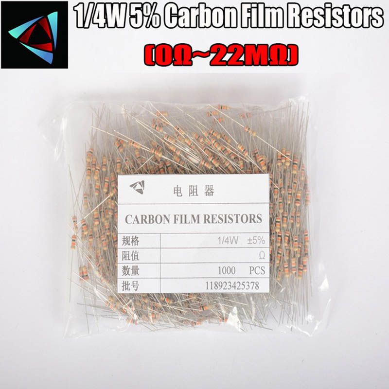 100 PCS 220K Ohm 1//4W 5/% Carbon Resistor Bargain pack
