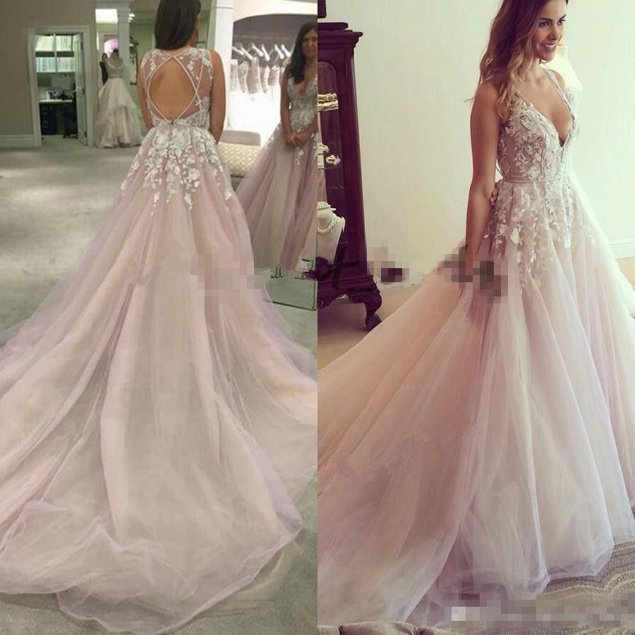 blush boho wedding dress