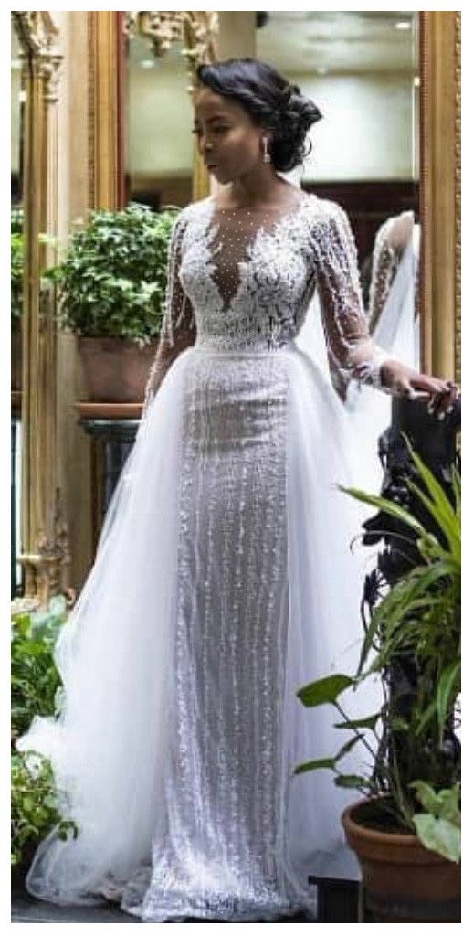 Luxury Long Sleeve Lace Wedding Dresses 