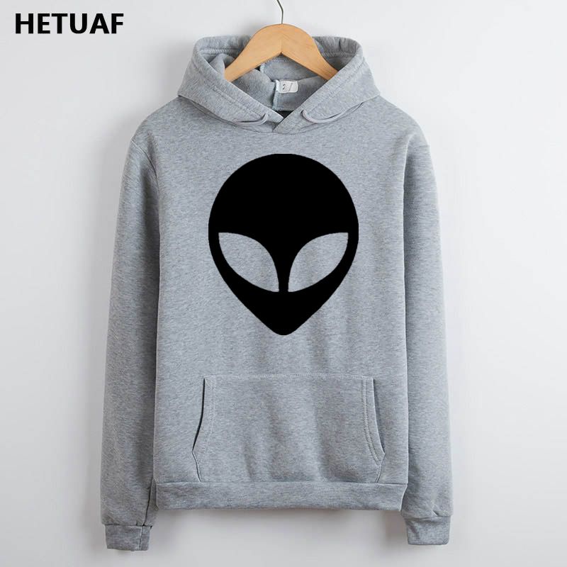 HETUAF Alien Funny Hoodies Women Graphic Printed Sweatshirt Womens