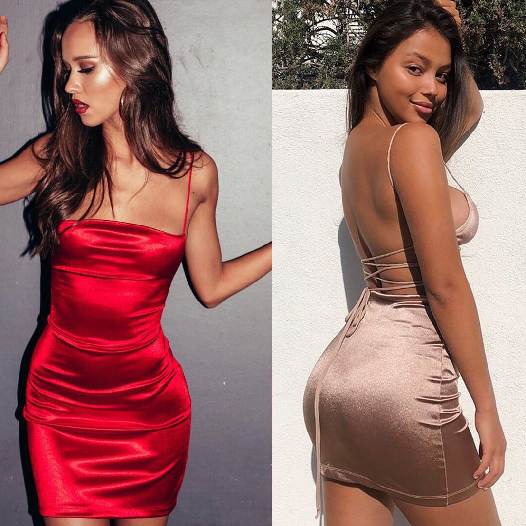 Compra Vestido De Satén Rojo Mujeres Bodycon Vestido Leopardo Estampado  Vestido De Verano Vestidos Sexy Vestidos Fiesta Noche Club Ropa Mini  Vestidos Barato | Entrega Rápida Y Calidad | Es.Dhgate