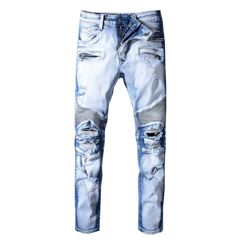 Shop Mens Jeans Online, Hole Distrress Balmain Jeans Famous Brand Mens Long Straight Fit Jeans Casual Denim Washed Women Men Denim Jeans With As Cheap As $56.23 | DHgate.Com