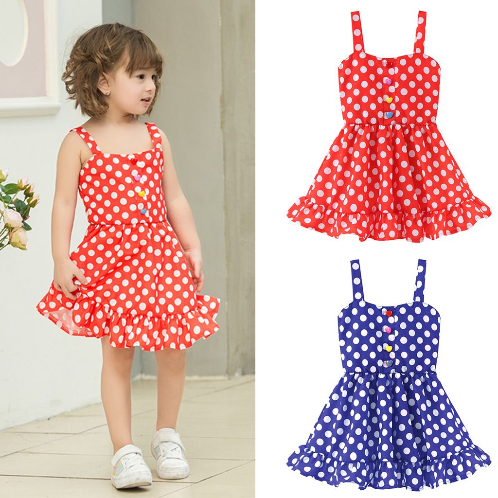 red polka dot dress for baby girl