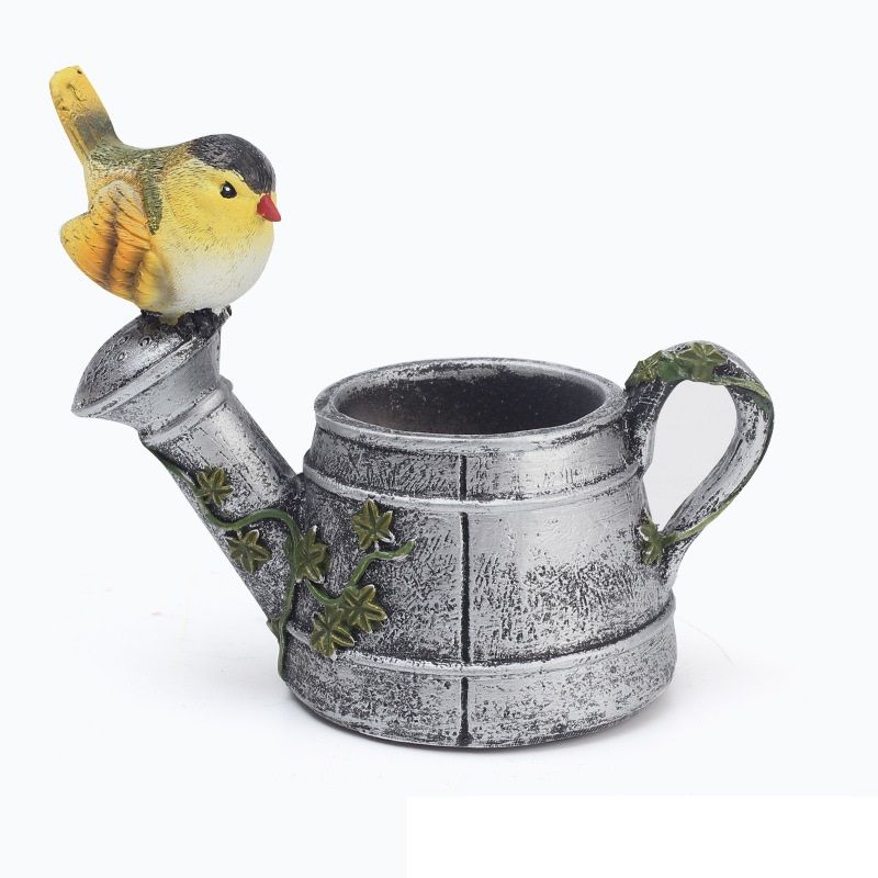 Color: Rust Lovely Resin Planter Flowerpot Pastoral Bird Shower Kawaii Zakka Succulents Flower Pot Mini Landscape Garden Home Office Decor Color: Rust Lovely Resin Planter Flowerpot Pastoral Bird Shower Kawaii Zakka Succulents Flower Pot Mini Landscape Garden Home Office Decor
