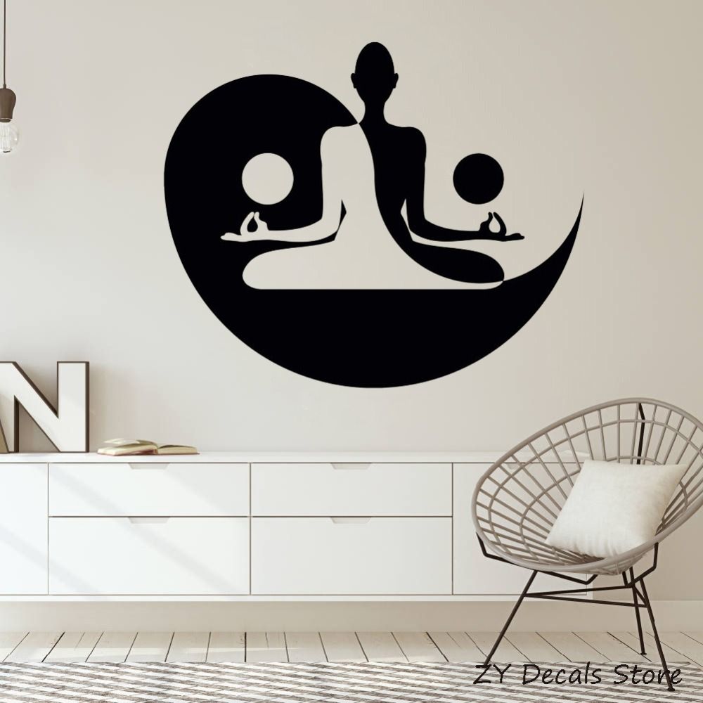 Yin Yang Art Decal Yoga Zen Meditation Bedroom Decor Wall Stickers Mural Home Decor Living Room Bedroom Removable Decals Sticker For Wall Sticker For
