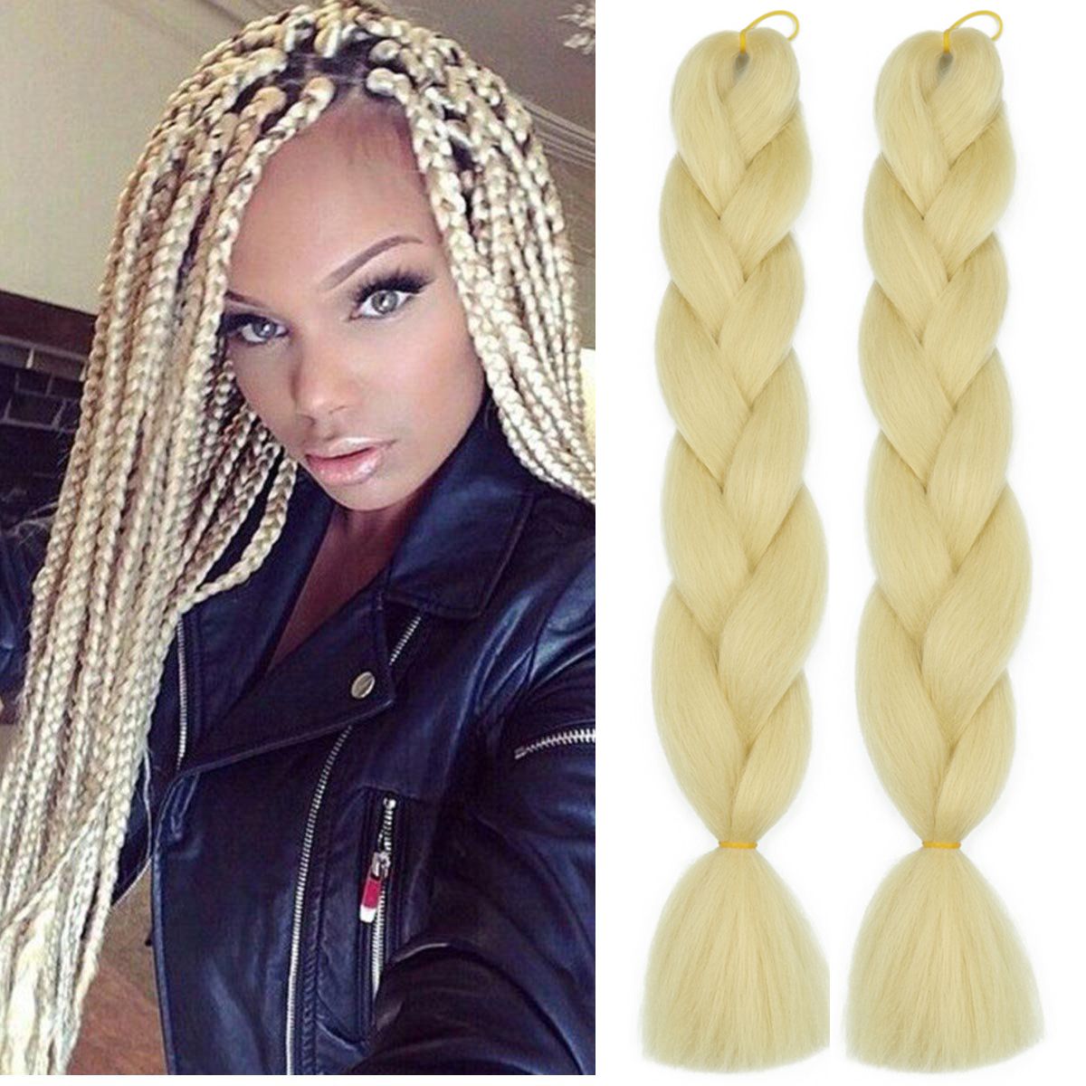 ZXTRESS Women 24inch Crochet Braids Twist Hair Bulks Box Braids 100g/pc Jumbo Braids Blonde Synthetic Braiding Hair Extensions headwear ZXTRESS Women 24inch Crochet Braids Twist Hair Bulks Box Braids 100g/pc Jumbo Braids Blonde Synthetic Braiding Hair Extensions headwear