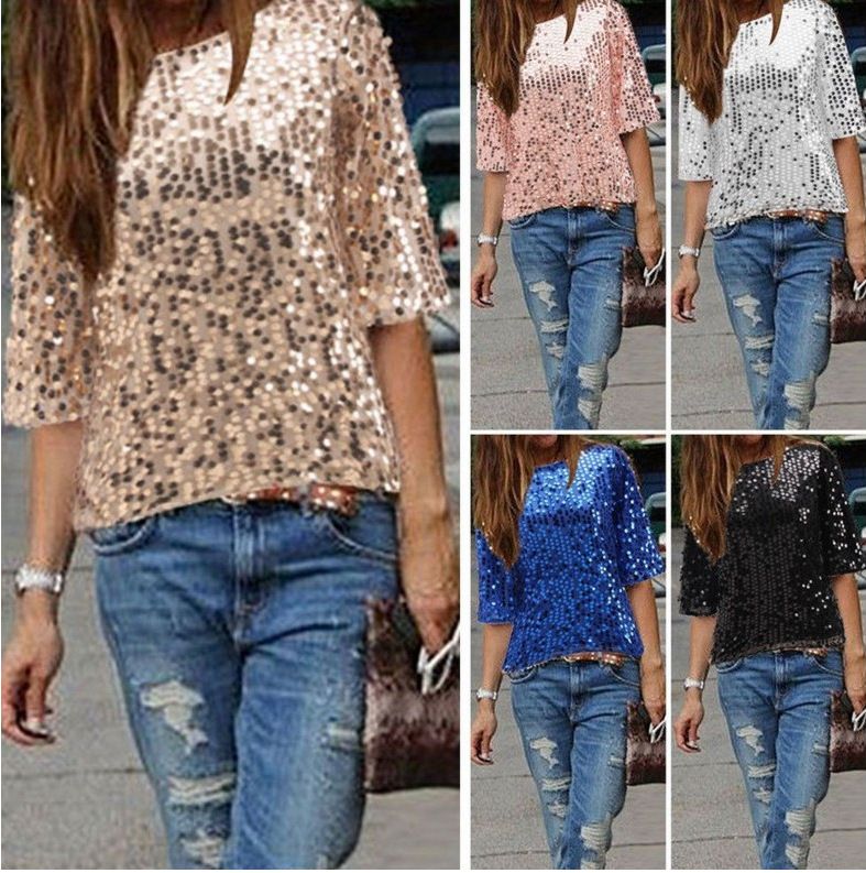 glitter tops womens