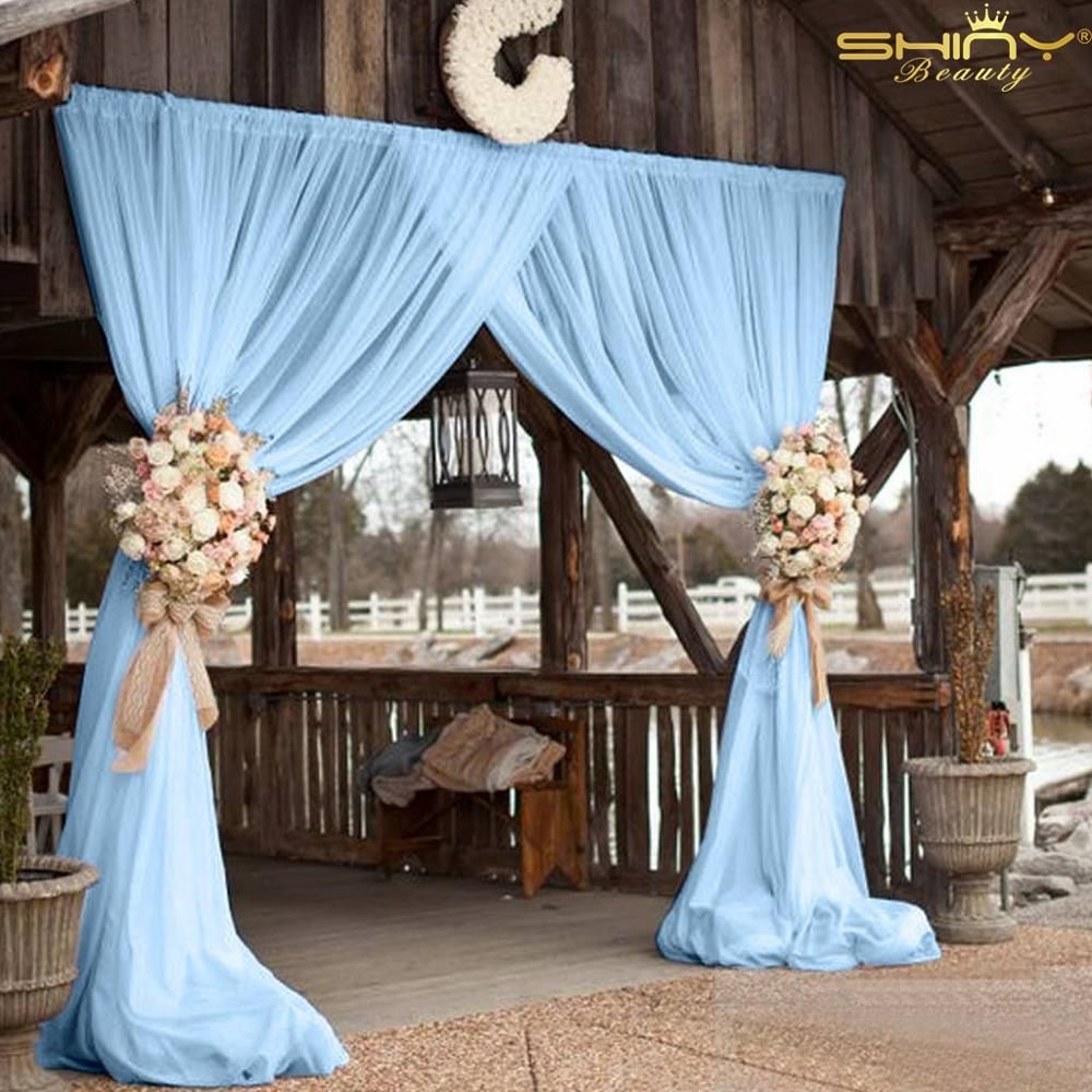 2019 Sheer Curtains 59x96 Inch 2 Panel Light Blue Tulle Curtains