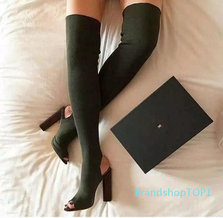 plus size open toe thigh high boots