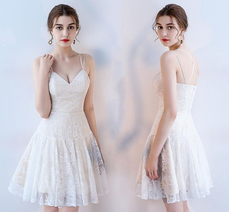 short ivory lace dress