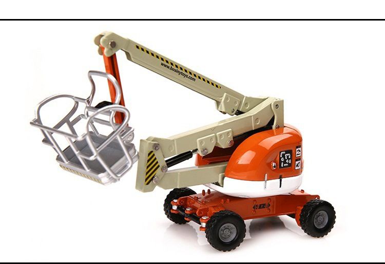 1:87 Alloy Diecast Car Aerial Lift Platform Truck Construction Vehicle Model Toy 