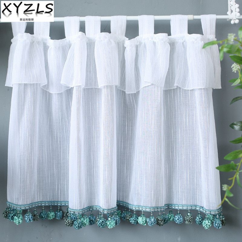 2019 Xyzls Mediterranean Style Solid White Kitchen Curtains With
