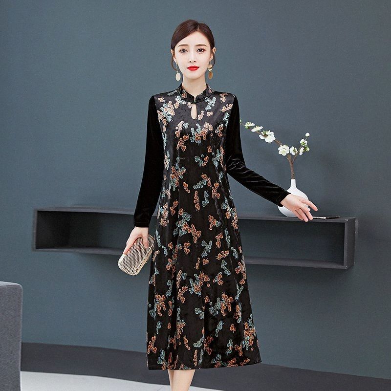 Vestido De Mujer Floral Midi Noche Mangas 34 Vestido De Mujer Floral Midi Noche Mangas 34