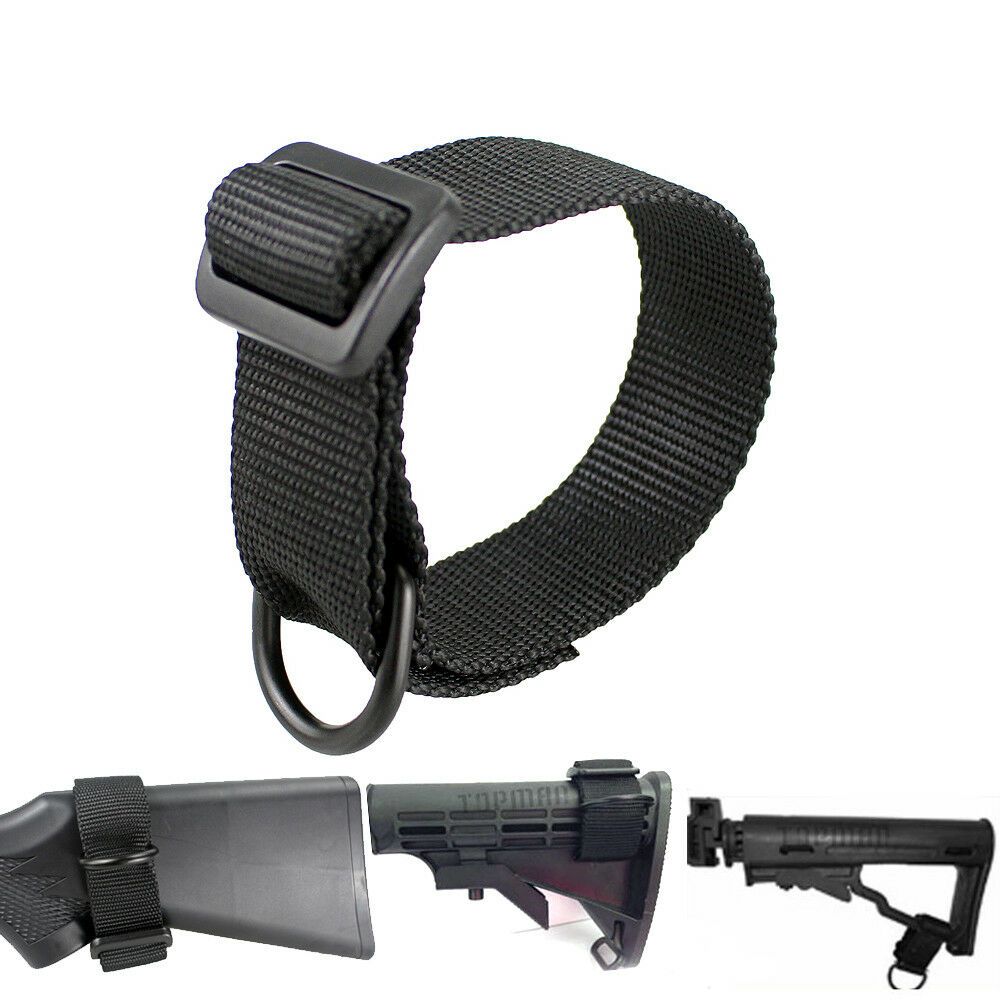 2 Tactical Butt Stock Sling Loop Adapter Shoulder Strap W D-ring F Shotgun Rifle 