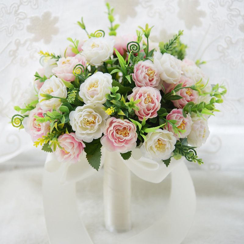 Artificial Silk Flower Bridal Wedding Bouquets Blue Pink Peony Bridal Wedding Bouquet Bride Holding Flowers Handmade Wedding Bouquets From Dmljewelry 22 47 Dhgate Com