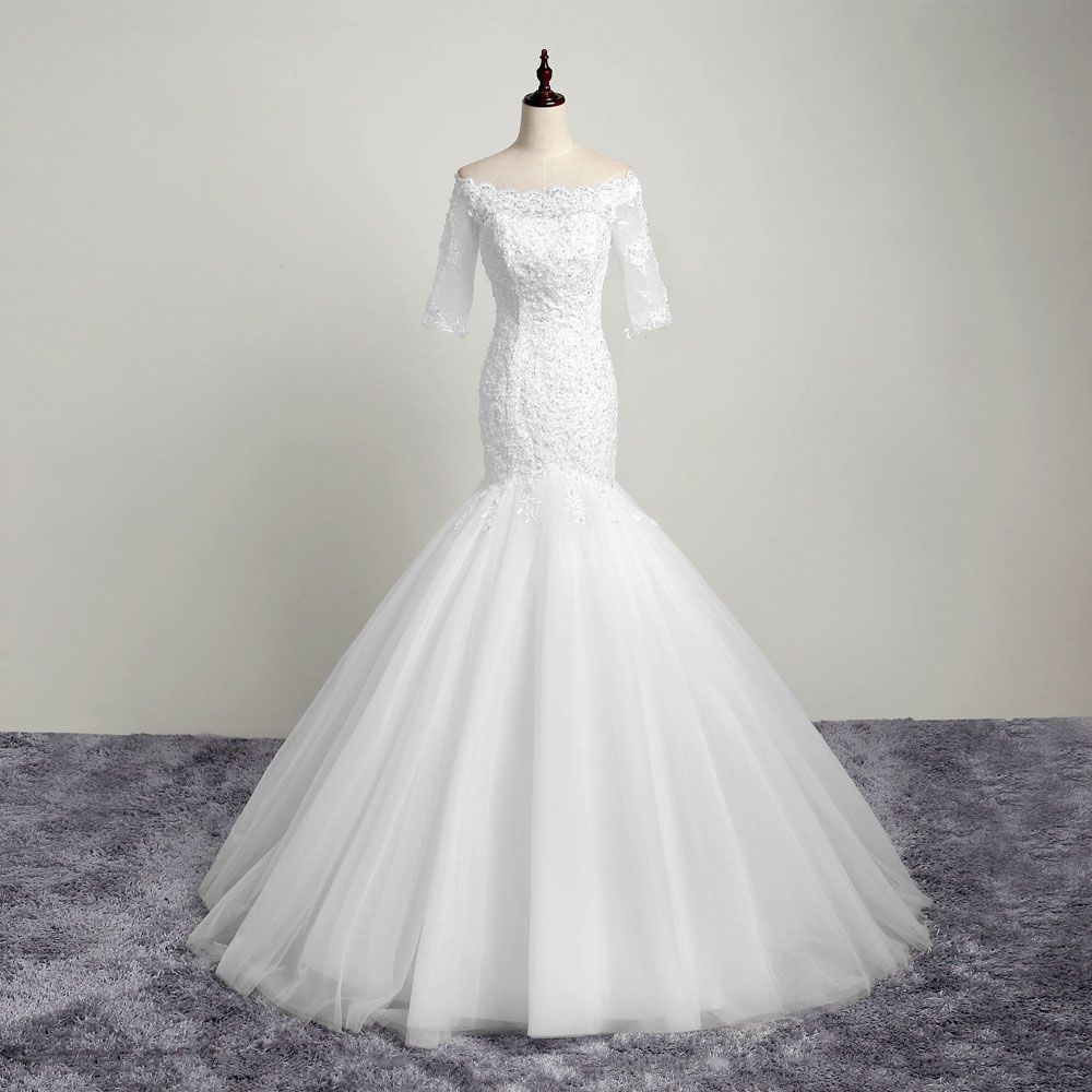 cheap fishtail wedding dress