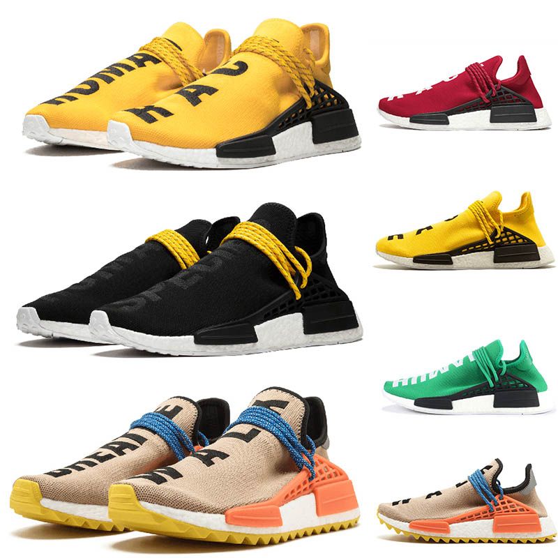 orange human race shoes