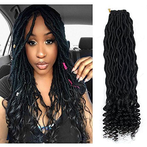 Curly Goddess Locs Crochet Braids Hair 18inch 24 Strands Ombre Faux Locks Braiding Extensions Synthetic Dreadlocks Hair For Black Women Canada 2019