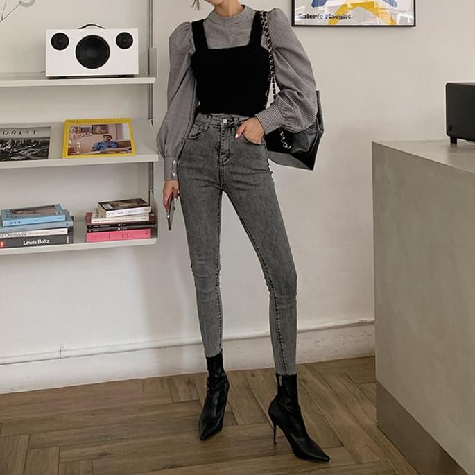 ladies denim crop trousers