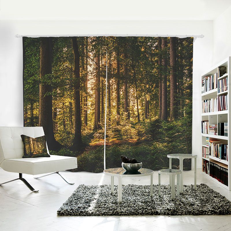 2019 Digital Printing Personality Custom Curtain The Green And