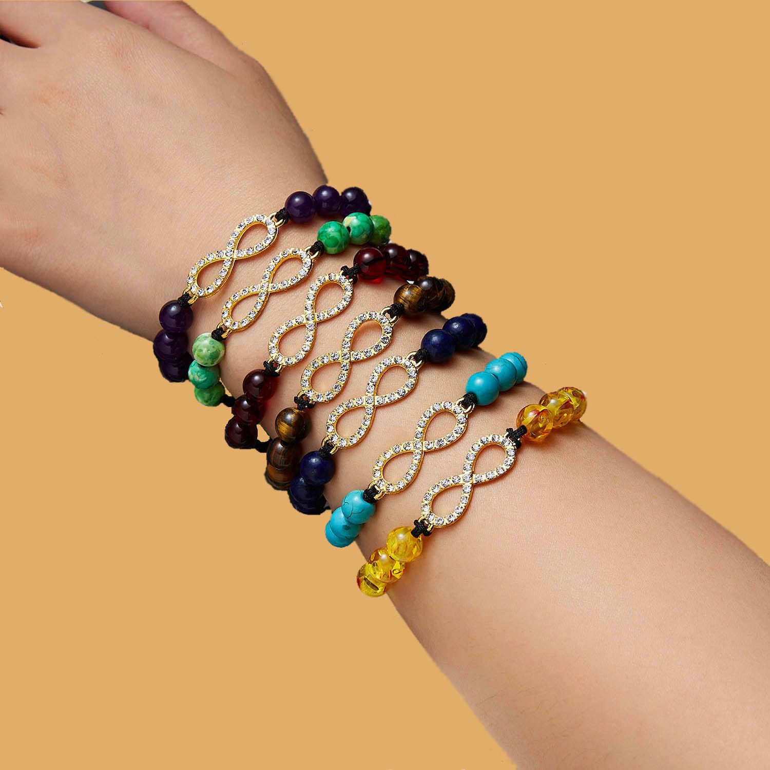 UEUC Chakra Balance Yoga Bracelet en Pierre d/'onyx Naturel Bracelet diffuseur pour Les Hommes et Les Femmes