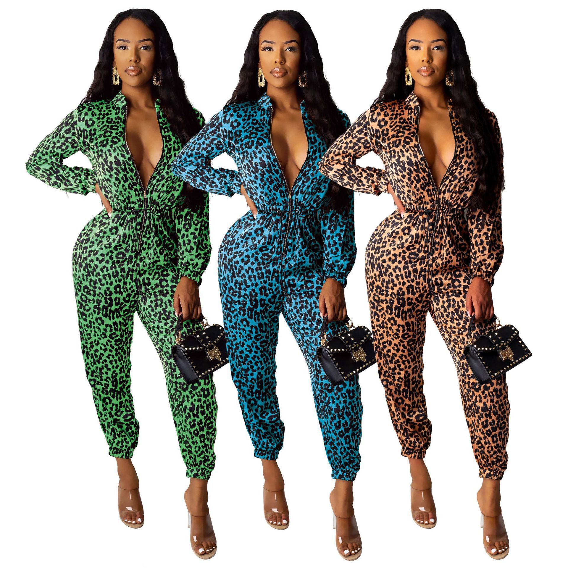 leopard print one piece jumpsuit