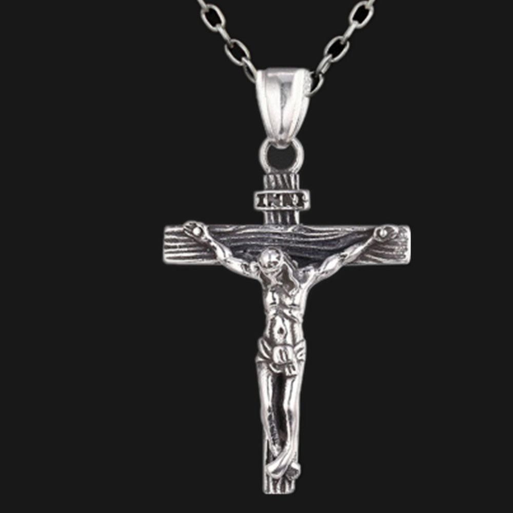 Silver With Cross Chain