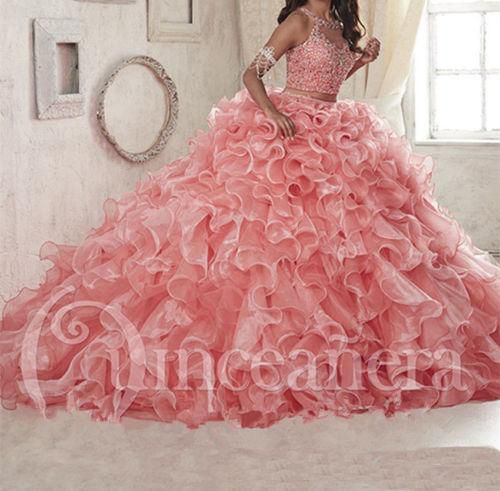 Compra Melón De Agua Quinceañera Vestidos De Partido De La Bola Del Vestido  De Cabestro Prom Vestidos Con Gradas Del Barrido Ocasiones Tren Especial  Cristales Vestido Moldeado Barato | Entrega Rápida Y