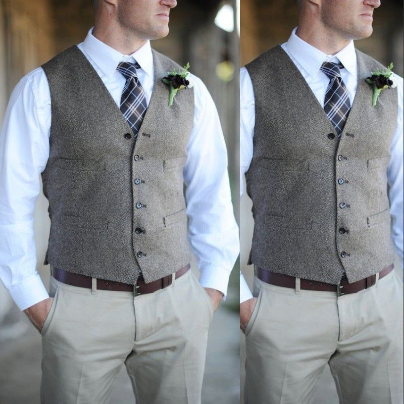 Vintage Groom Vests 2019 Wool Herringbone Tweed Vest Mens Suit Vests Slim Fit Wedding Waistcoat Unique Mens Dress Vest Mens Casual Vest Mens Dress Vests From Yymdress 22 65 Dhgate Com