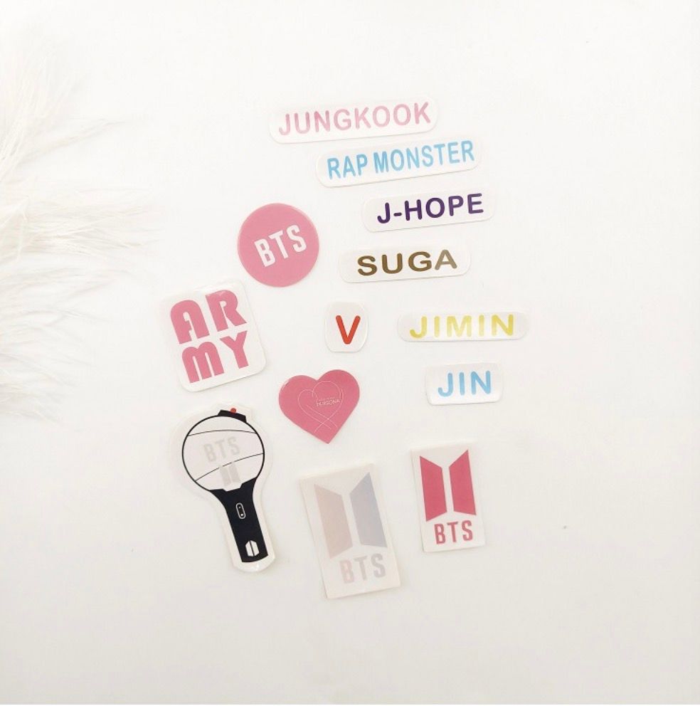 BTS-14PCS kpop BTS Stickers Luggage Case Skateboard Guitar Laptop Cell Phone Travel Door Car Bike Bicycle Stickers