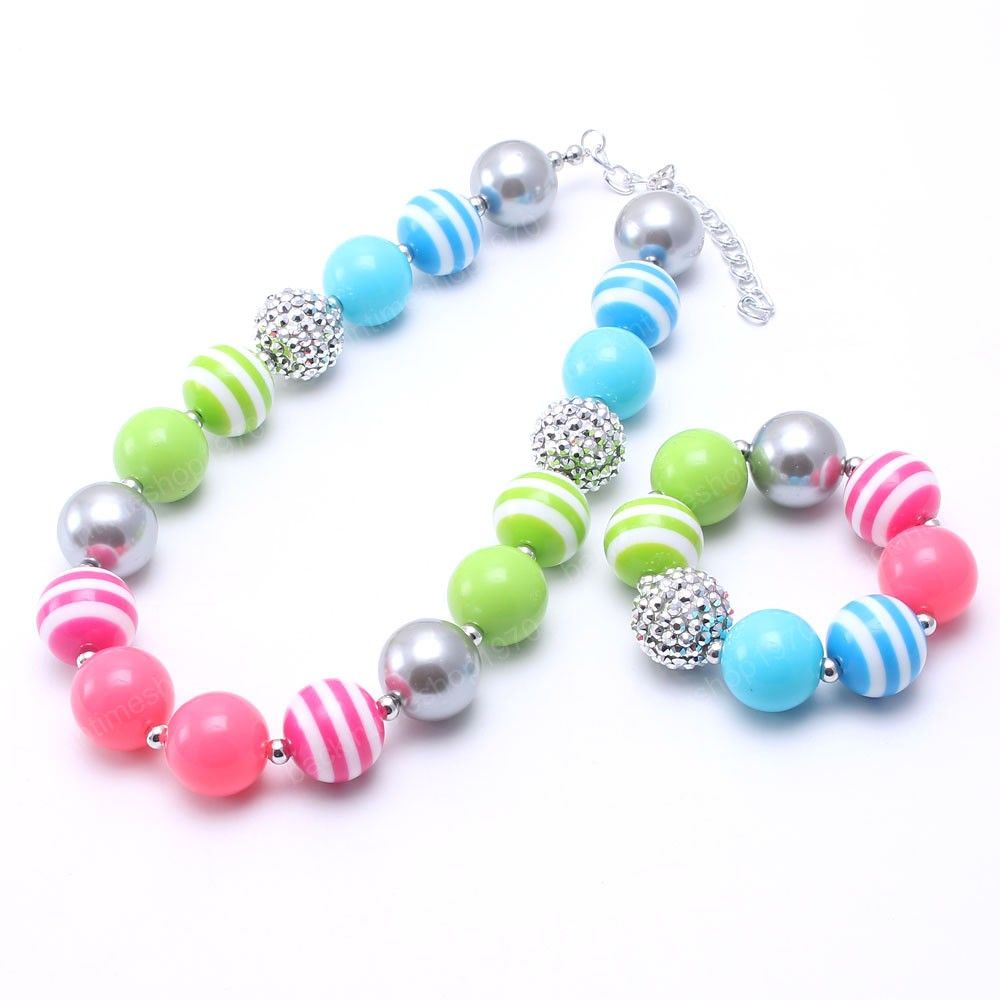 Girl\u2019s Rainbow Bubblegum Bracelet Set