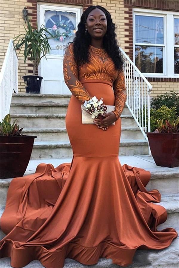 dark orange formal dresses