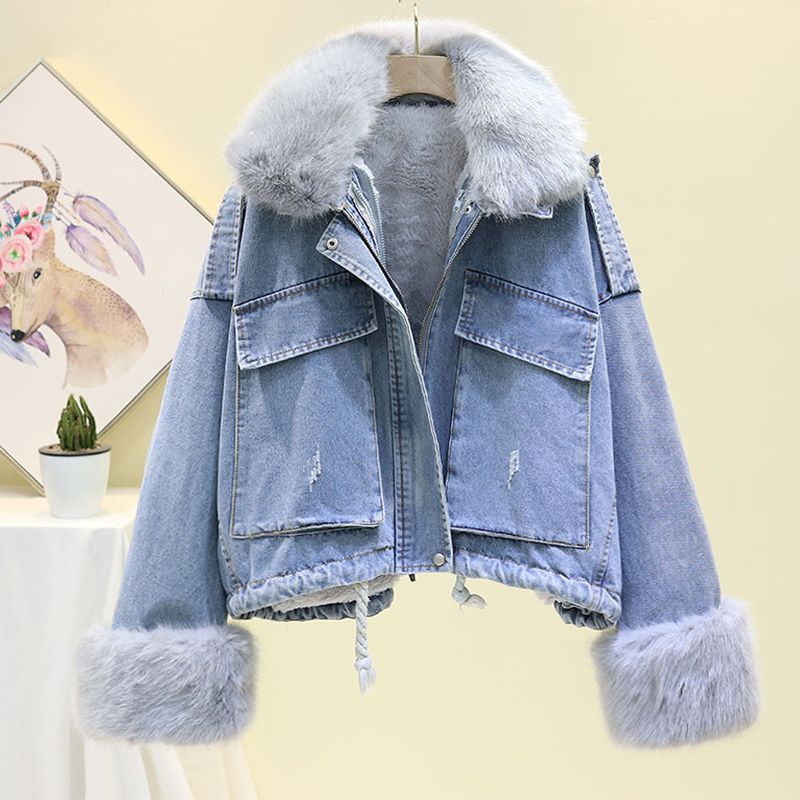 winter denim jacket womens