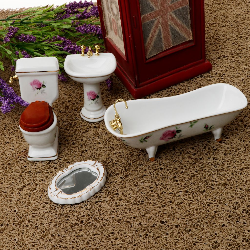 1:12 Dollhouse Miniature Furniture Bathroom Toilet  White Porcelain Closestool