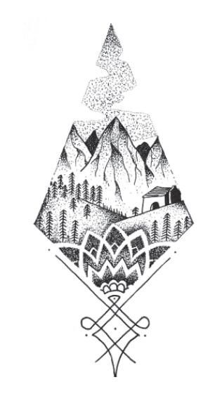 Mountain Tattoo Sticker Waterproof Temporary Fake Tattoo Stickers ...