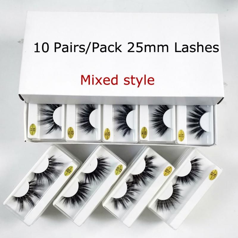 25 millimetri Lashes 10 paia stile misto