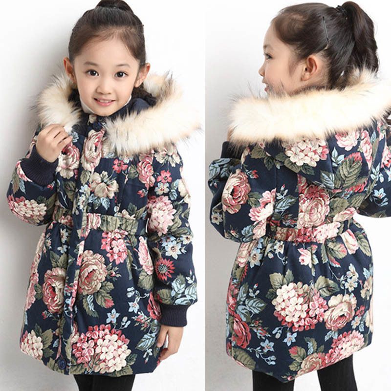 girls floral winter coat