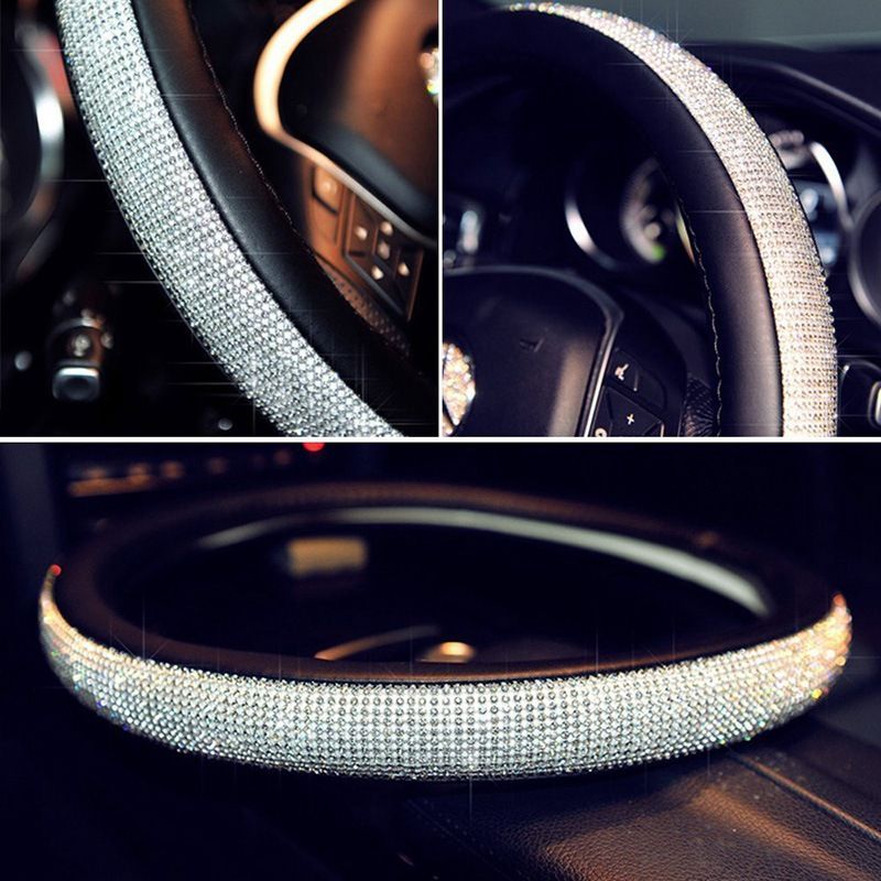 Car Steering Wheel Covers Blingbling Rhinestones Elegant Girl Style Durable Leather  15 Inch Handcraft Cars Interior Accessories259Z From Orlrra, $31.29