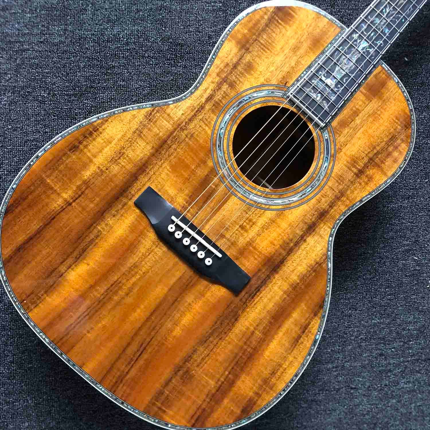 Compra Guitarra Acústica De 39 Pulgadas OOO KOA Guitarra Acústica Con  Diapasón De Ébano Con Incrustación De Abalones Con Pickup Electrónico  Barato | Entrega Rápida Y Calidad | Es.Dhgate