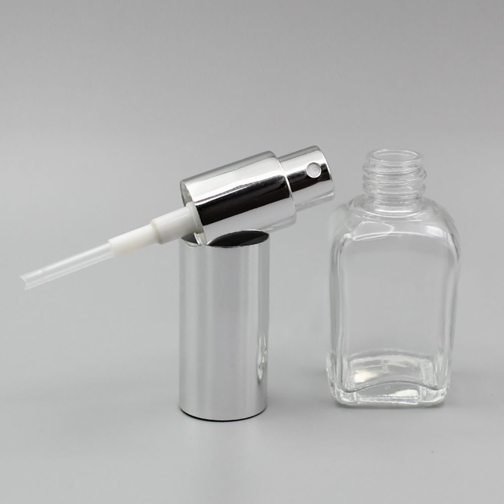 2020 Supply Cosmetic Pump Bottle In Square, Empty 1oz Clear Glass