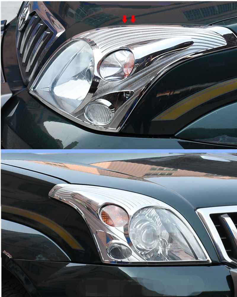 2003-2009 For Toyota Prado Fj120 Good ABS Front Fog Light Lamp Cover Trim 2PCS