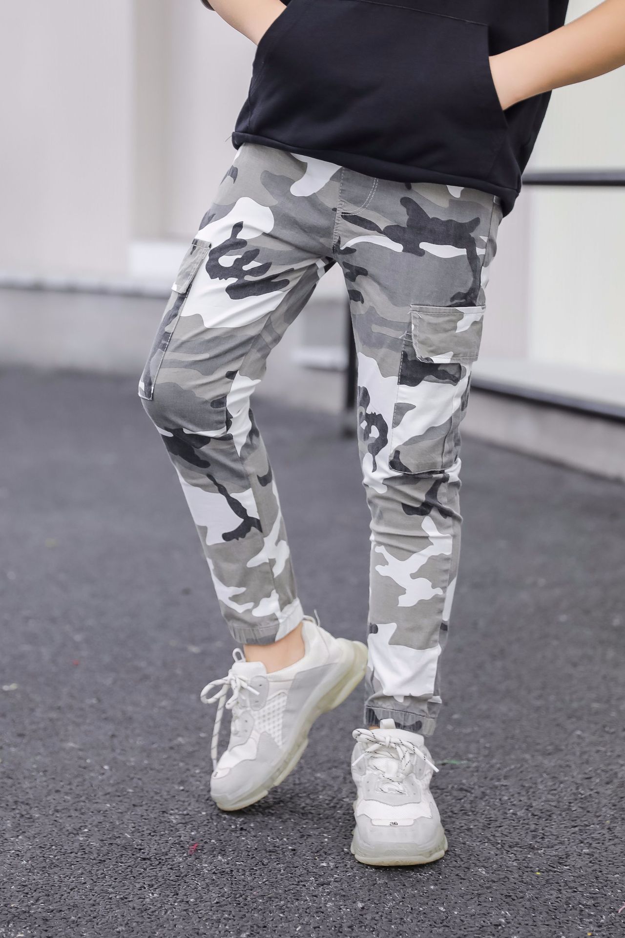 Kids Camo Print Tracksuit Trousers Girls Boys Jogging Bottoms Sweatpants 3-14 Y