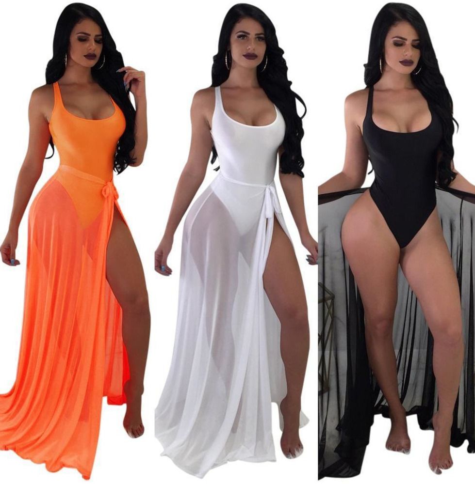 mesh scoop neck swimsuit