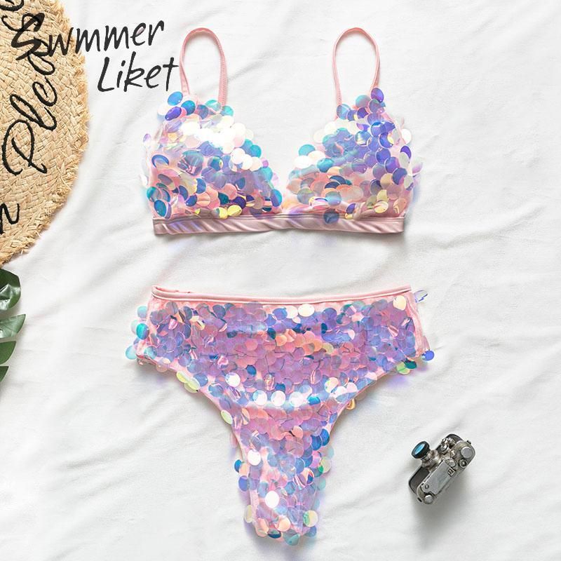 push up sequin bikini
