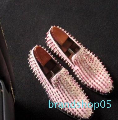 Mens Shoes Rose Gold Loafers Spike 