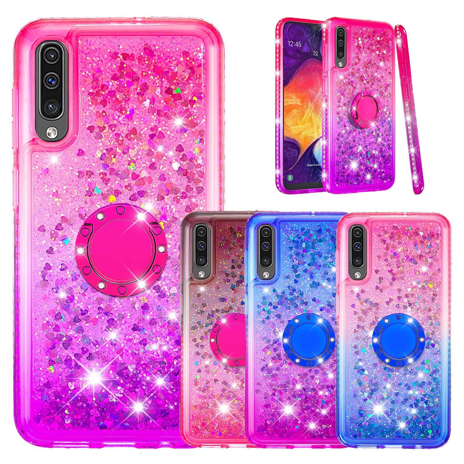 galaxy a50 tpu kilif darbeye dayanikli cizilmez glitter sivi quicksand rhinestones yuzuk kickstand kilifi samsung galaxy a50 i toplu satin al dhgate com