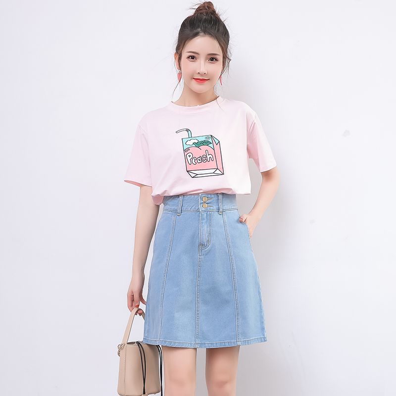 A Line Women Skirt Summer Korean Denim Skirts Womens Blue School High New Jeans Skirt Woman Fashion From Samanthe, $37.17 | DHgate.Com