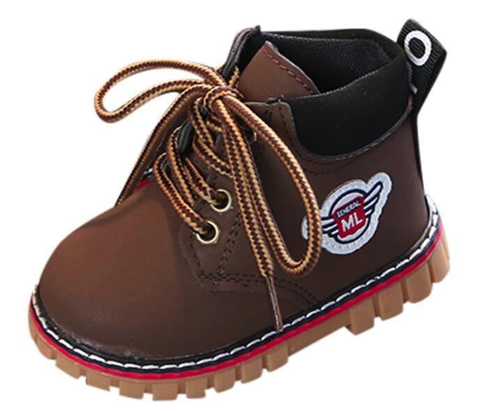 Fashion Children Boys Girls Casual Leather Martin Sneaker Boots Kids Baby Shoes