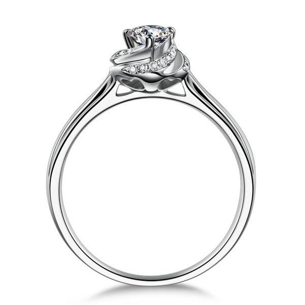 2020 18k White Gold Plated 1ct Sona Simulated Diamond Wedding Ring