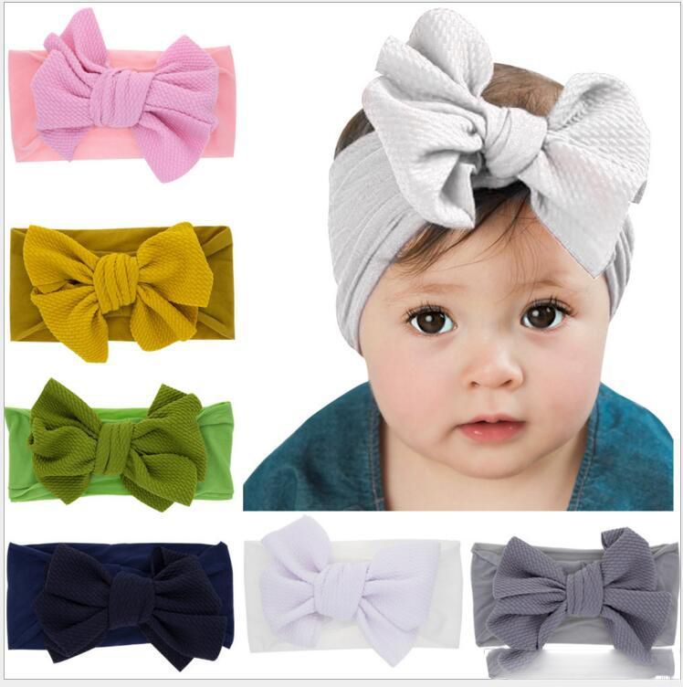 Toddler Girls Baby Kids Big Bow Headband Hairband Stretch Turban Knot Head Wraps